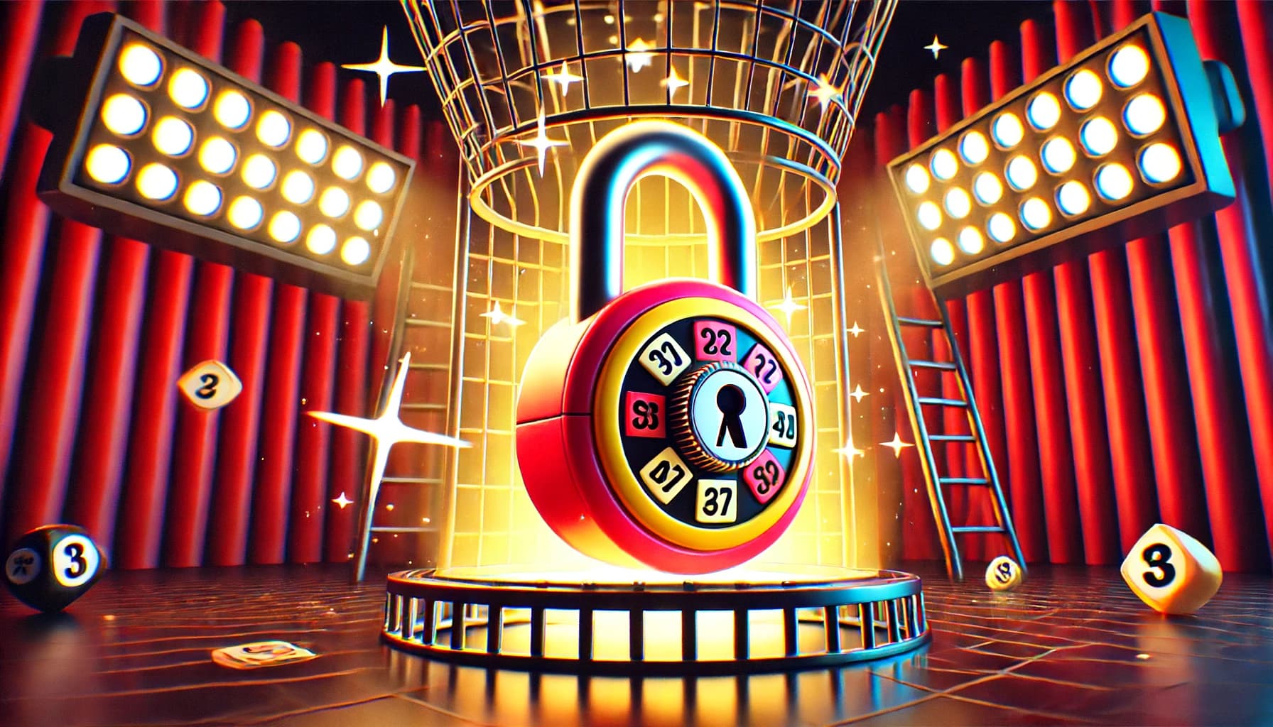 Tecknat lås i lotteridragning